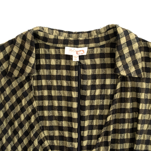 Petersyn Jordan Wrap Dress Green Black Plaid Long Sleeve $218 - Size XL - Picture 11 of 11